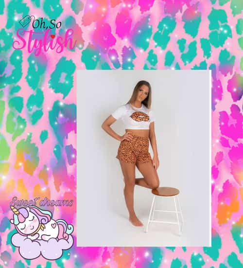 Heart Leopard Print PJ Set