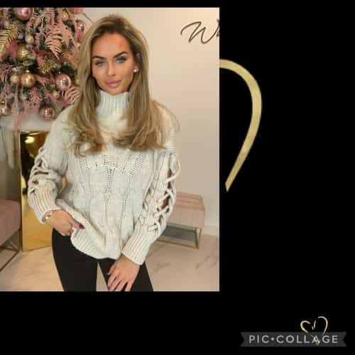 Braided Sleeve Chunky Knit Jumper - 8 Colours