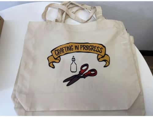 Crafting in Progress Beige Totebag