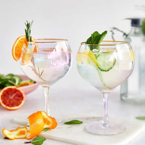 G&Tea Rainbow Gin Balloon Glasses Set of 2 - £20.00!