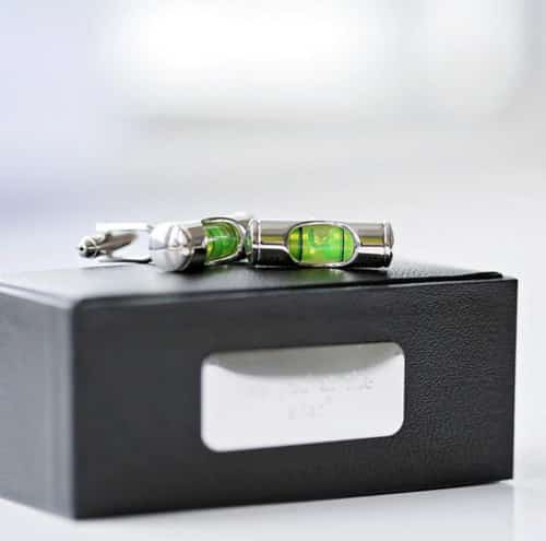 £21.99 Free UK Delivery - Spirit Level Cufflinks With Personalised Cufflink Box