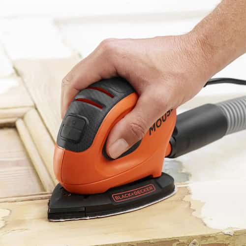 SAVE - BLACK+DECKER 55W Corded Detail Mouse Sander with 6x Sanding Sheets