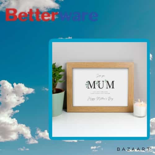 Botanical Mum A4 Oak Framed Print