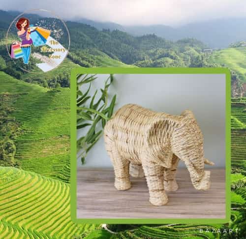 Woven Style Elephant Ornament