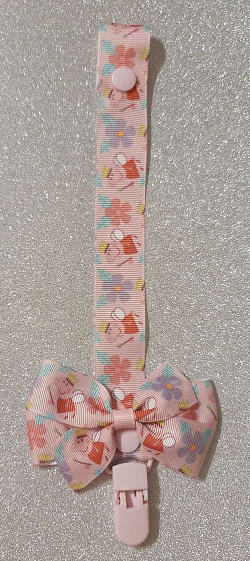 Peppa Pig Bow Dummyclip Pacifier Strap
