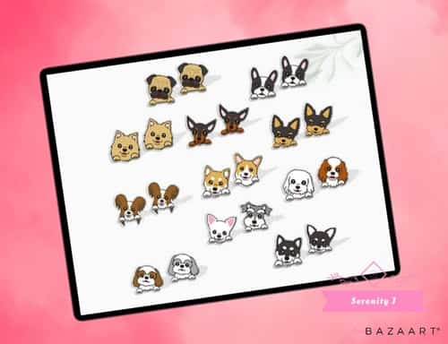 Small Epoxy Acrylic Dog Stud Earrings - 11 Options £10.95