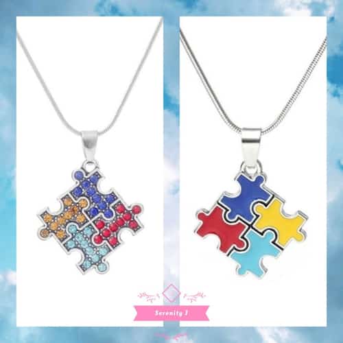 Autism Awareness Jigsaw Puzzle Piece Necklace £7.95
