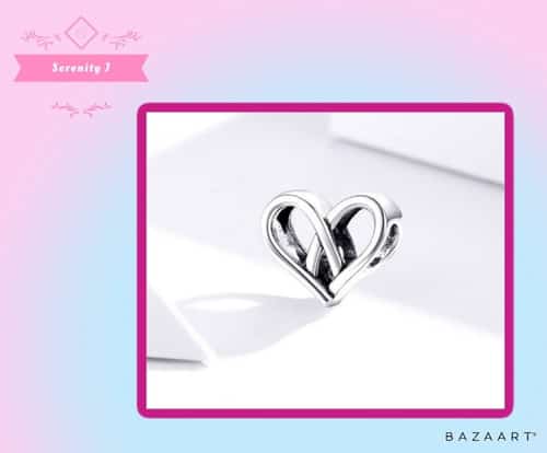 925 Sterling Silver Crossed Heart Bead Charm £22.95