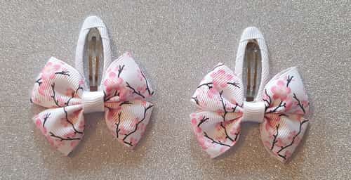 Pink Blossom Hair Bow or Headband