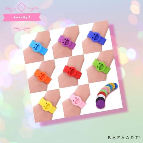 Silicone Happy Face Children's Aromatherapy Bracelet - 8 Colours £9.95