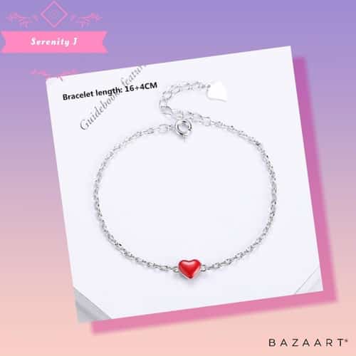 925 Sterling Silver Red Heart Bracelet £12.95