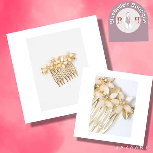 Crystal floral side comb. 7cm £9.99
