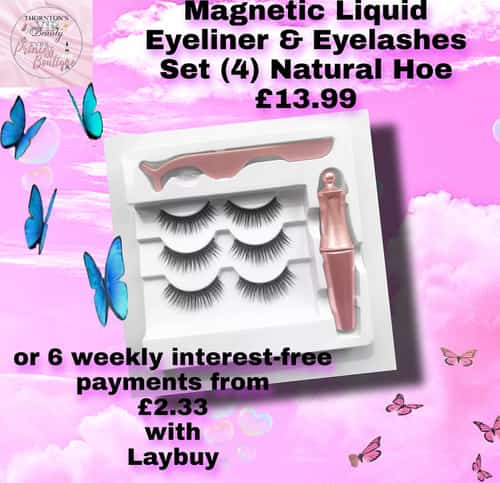 Magnetic Liquid Eyeliner & Eyelashes Set (4) Natural Hoe £13.99