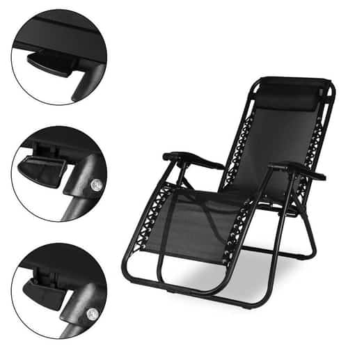 2pk Folding Recliner Sun Loungers | Reclining Gravity Chairs