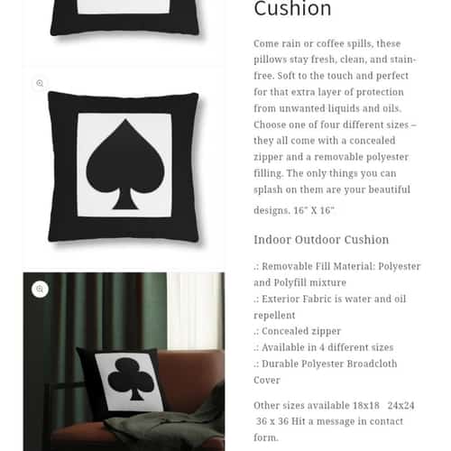 Club and Spade Cushion