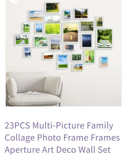 23PCS Multi-Picture Family Collage Photo Frame Frames Aperture Art Deco Wall Set