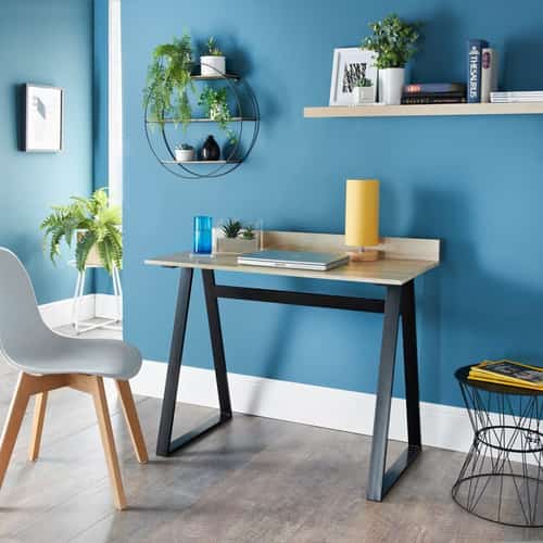 SAVE - Michigan Desk - Black & Light Oak Finish