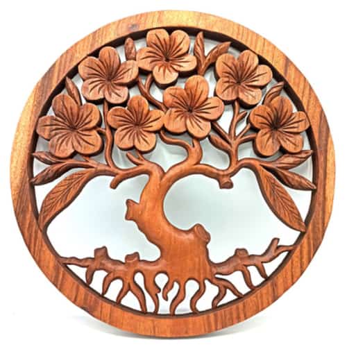 £55.99 - Free UK Delivery - Frangipani Tree of Life Wall Art - 40cm