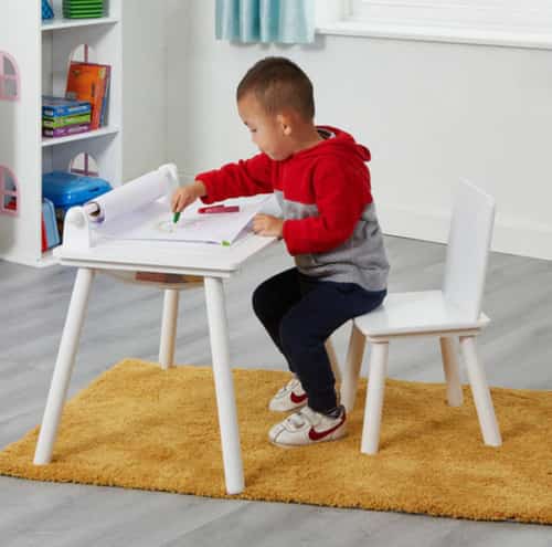 £49.99 - Free UK Delivery - White Writing Multi-Purpose Table and Chair Set