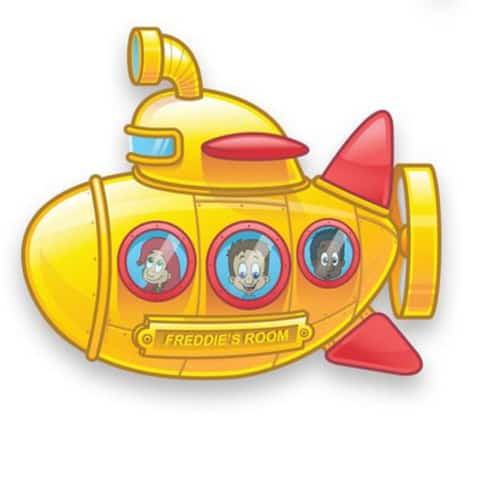 £11.99 - Free UK Delivery - Yellow Submarine Childs Bedroom Door Plaque