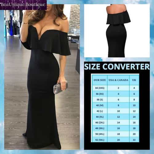 Black Ruffle Off Shoulder Maxi Party Dress £27.99