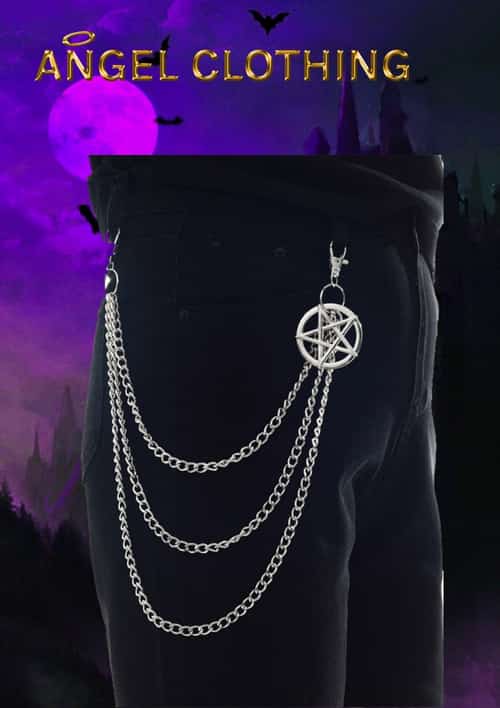PENTAGRAM BELT CLIP CHAIN £7.99 8 AVAILABLE