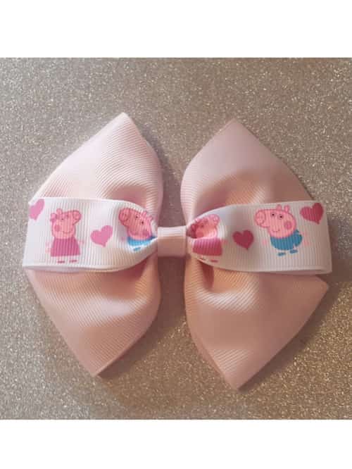 Baby Girls Childs Large Peppa Pig Hairbow Or Headband
