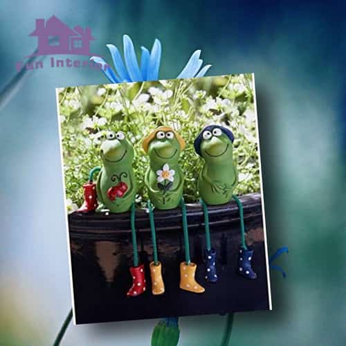 SET OF 3 GARDEN ORNAMENTS FROG PLANT POT PERCHERS £26.99