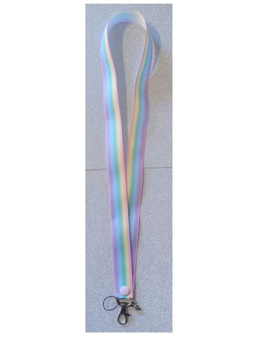 Rainbow Lanyard Id Badge Holder Or Wriststrap Keyfob