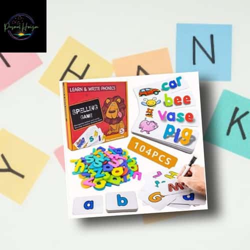 Spelling Game for Kids, See and Spell Write Learning Skills Montessori Preschool Educational Toys