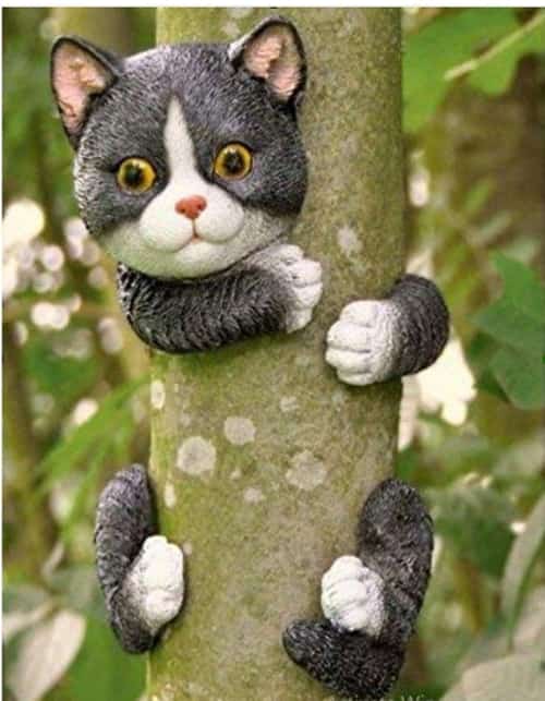 Cat Garden Animal Tree Peeker Novelty Garden Ornaments Garden