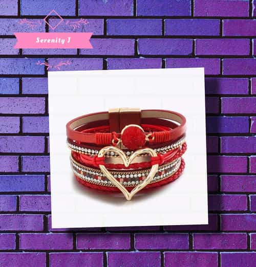 Braided Leather Wrap Heart Bracelet - 15 Colours £15.95