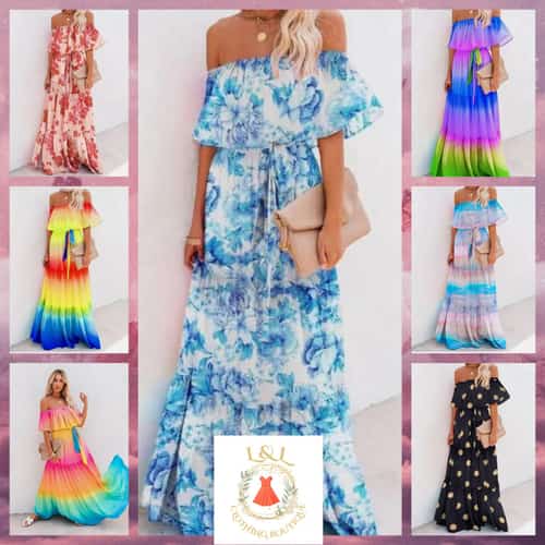 Boho Ombre Bardot Off Shoulder Print £32.99