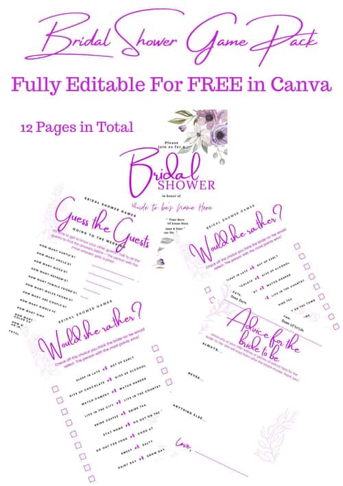 Bridal Shower Game Pack
