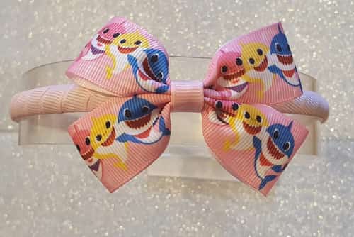 Baby Girls Baby Shark Hairbow or Headband