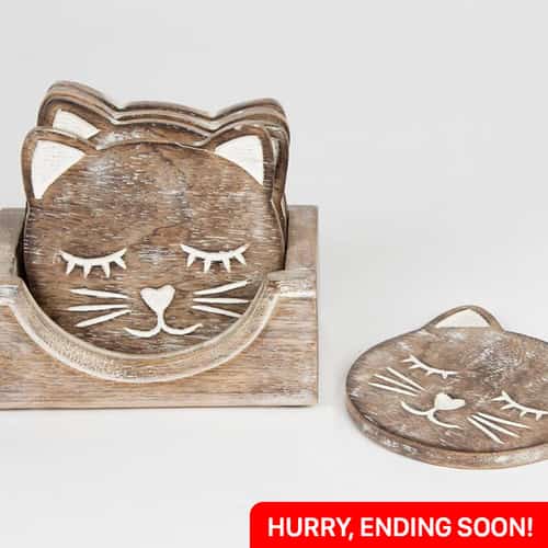 WIN this Adorable Cat Coaster Set