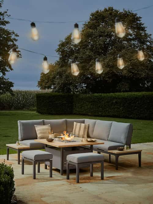 SAVE - Stockholm Corner Lounge Set With Firepit