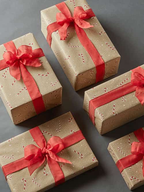 SAVE - Candy Cane Recycled Wrapping Paper