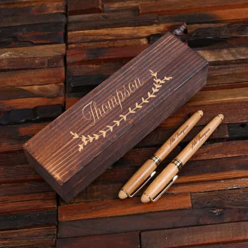 Executive Wood Capped Pen Set in Keepsake Wood Box - £41.99