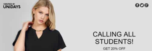Receive 20% Off full price items when you register as a student