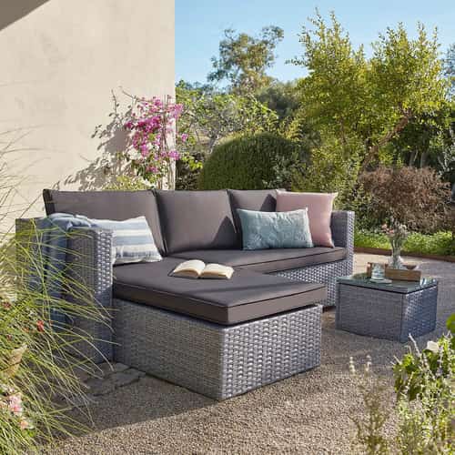 SAVE - Alexandria Rattan Effect Garden Corner Sofa Set