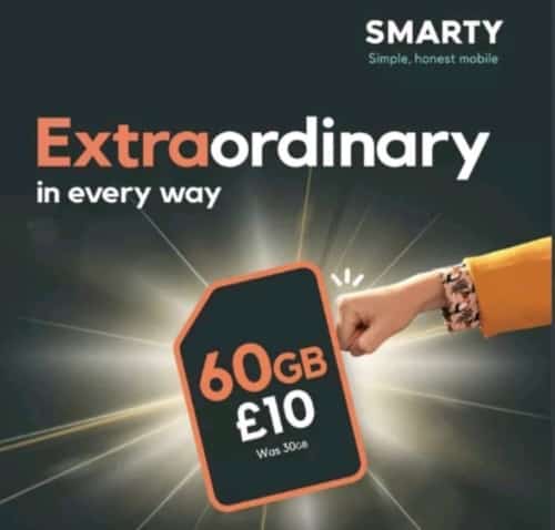 60GB OF DATA + UNLIMITED CALLS & TEXTS ONLY £10