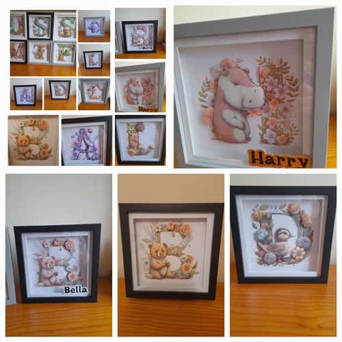These cute Personalised Alphabet shadow boxes are on offer.