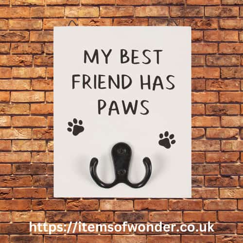 My Best Friend Has Paws Wall Hook.