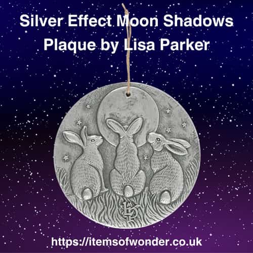 Silver Effect Moon Shadows Plaque by Lisa Parker