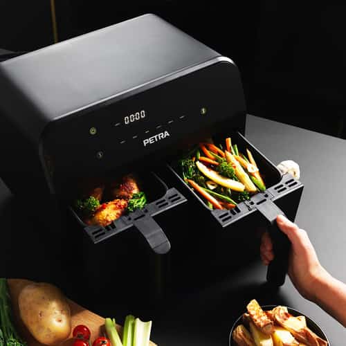 Upgrade Your Kitchen: Grab 81% Off on Petra Dual Air Fryer with LED Display and 6 Presets!