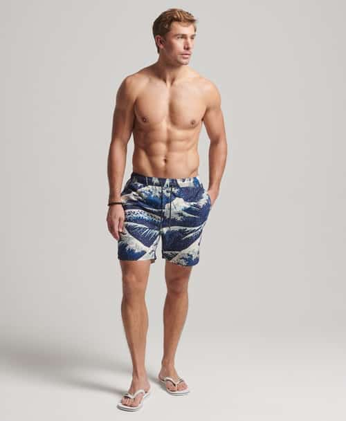 Dive into Savings: 33% Off Superdry Men's Hawaiian Recycled Swim Shorts!