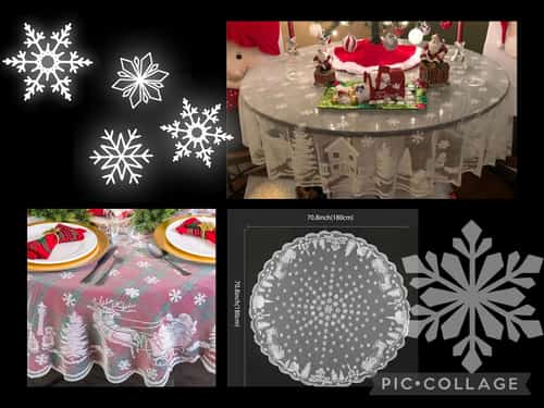 70β Round Lace Christmas Table Cloth Β£12.99
