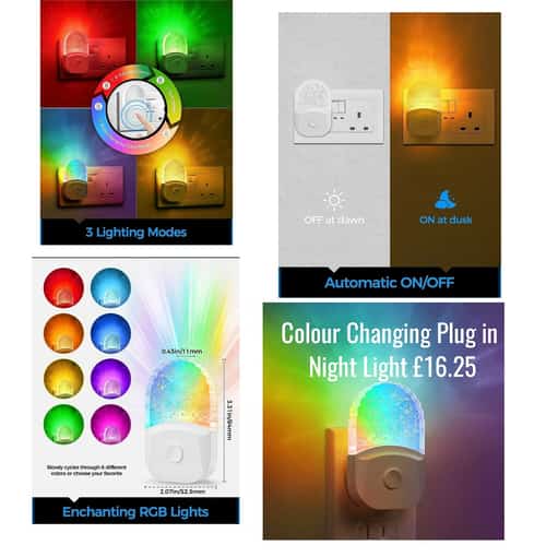 Colour Changing Plug in Night Light Β£16.25