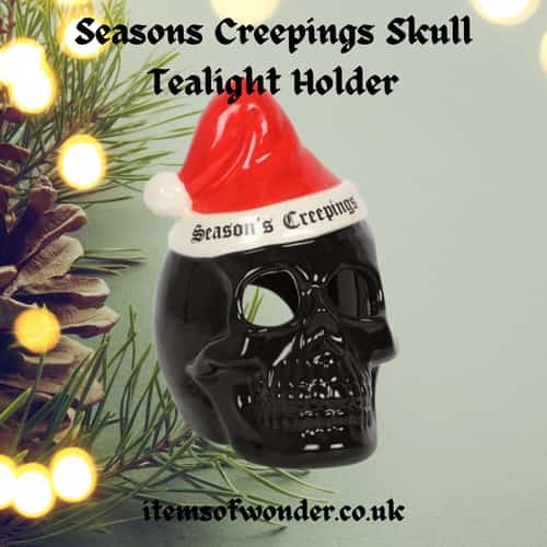 Seasons Creepings Skull Tealight Holder